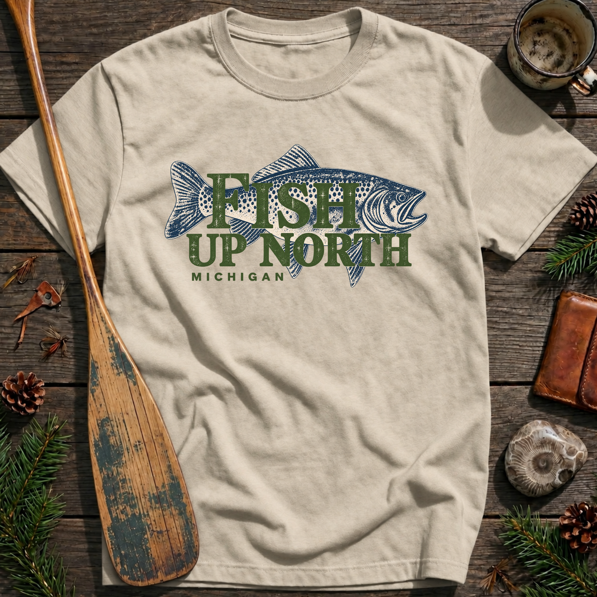 Fish Up North Michigan T-Shirt