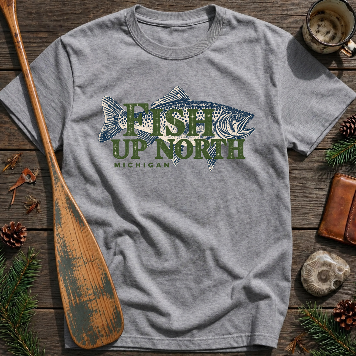 Fish Up North Michigan T-Shirt