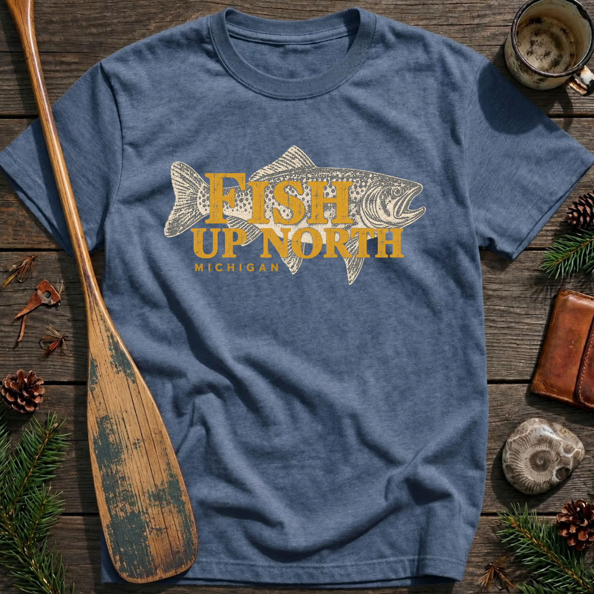 Fish Up North Michigan T-Shirt