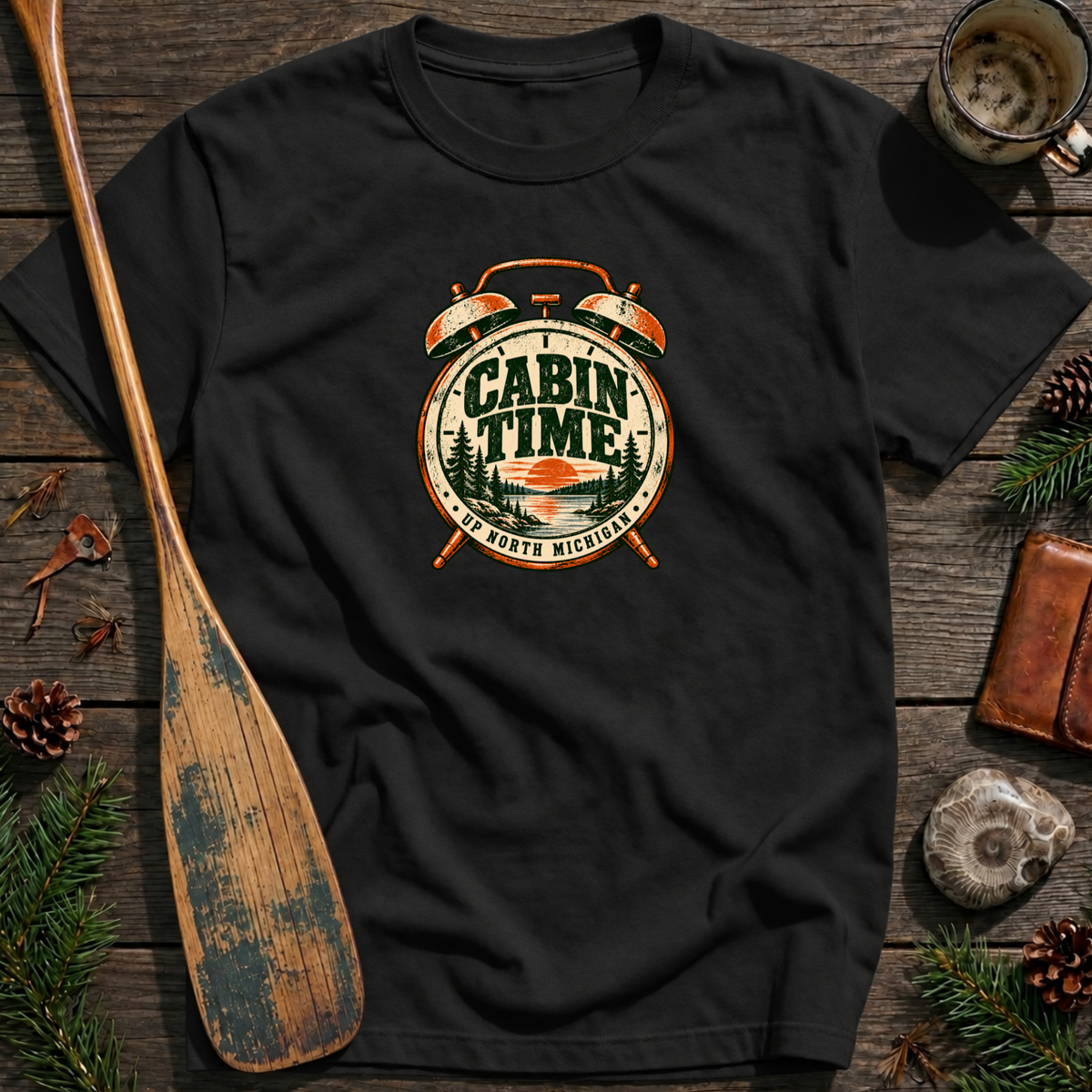 Cabin Time Alarm Clock T‑Shirt