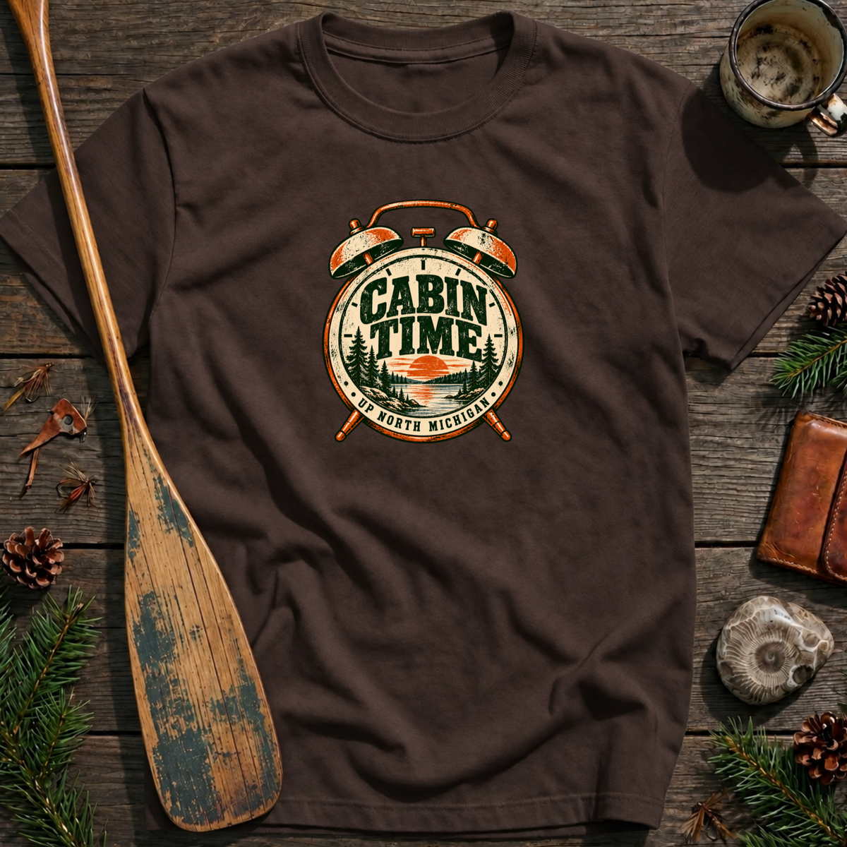 Cabin Time Alarm Clock T‑Shirt