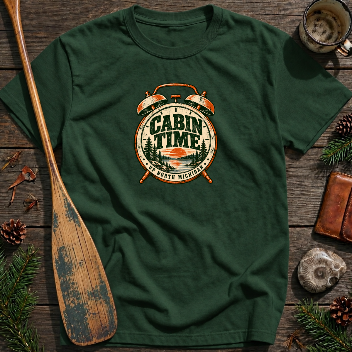 Cabin Time Alarm Clock T‑Shirt