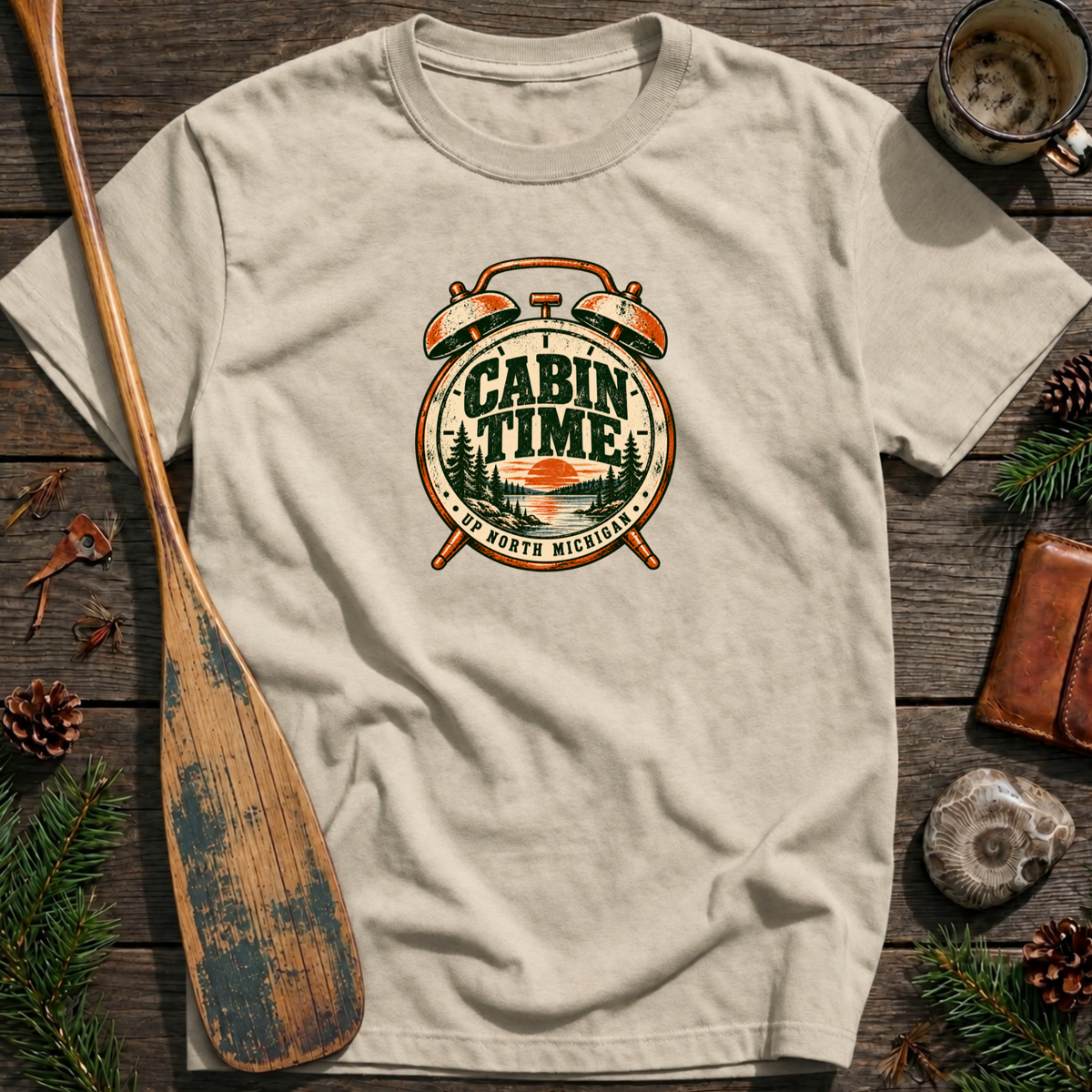 Cabin Time Alarm Clock T‑Shirt
