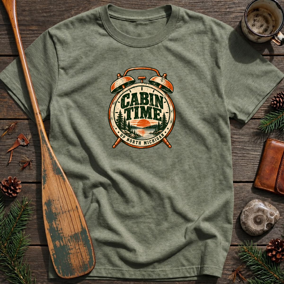 Cabin Time Alarm Clock T‑Shirt