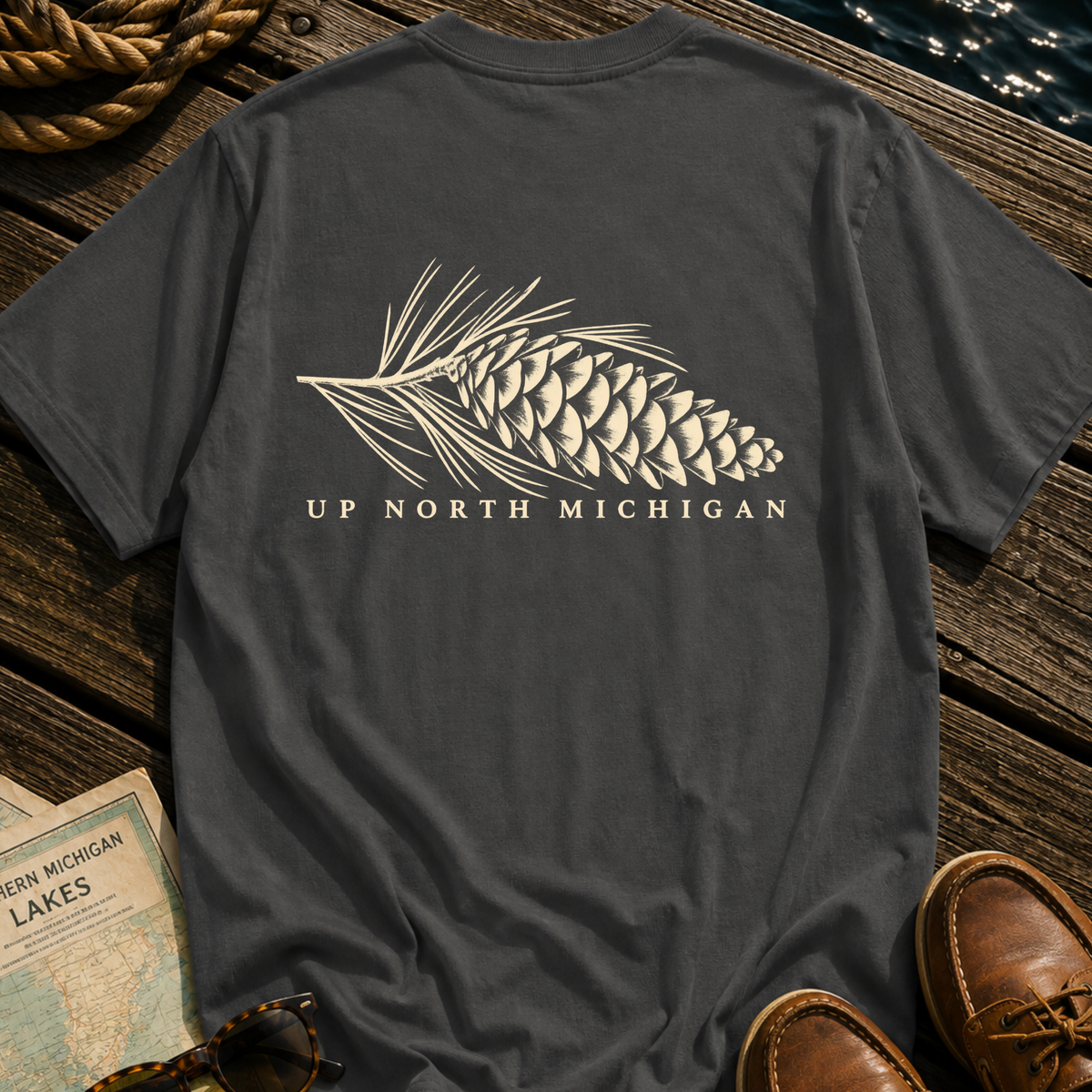 Up North White Pine Cone T-Shirt