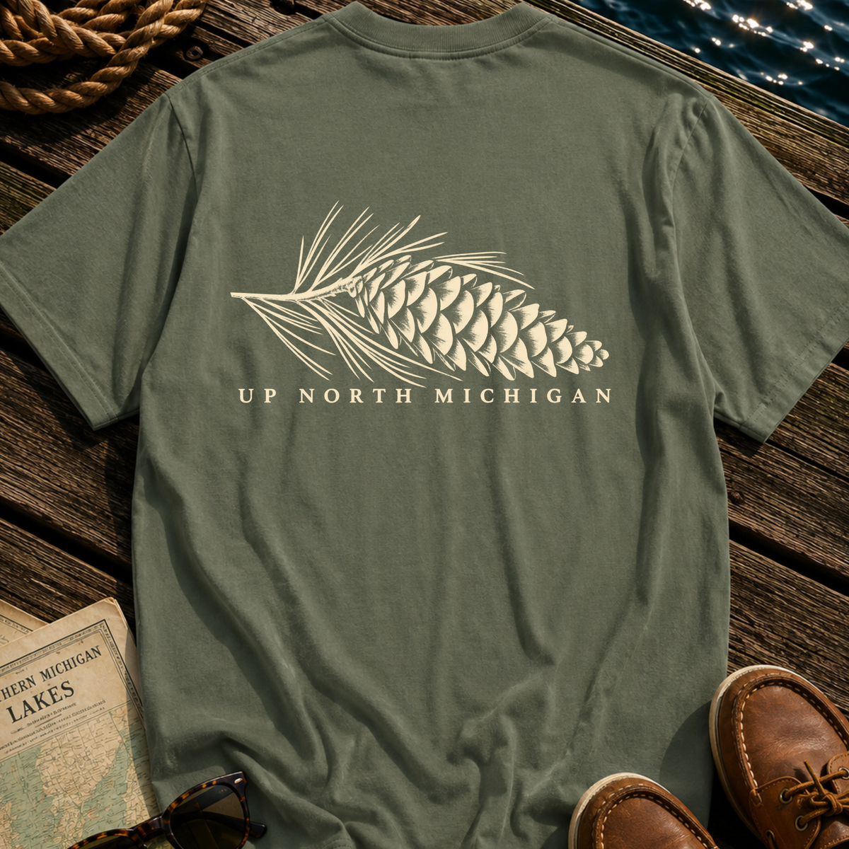 Up North White Pine Cone T-Shirt