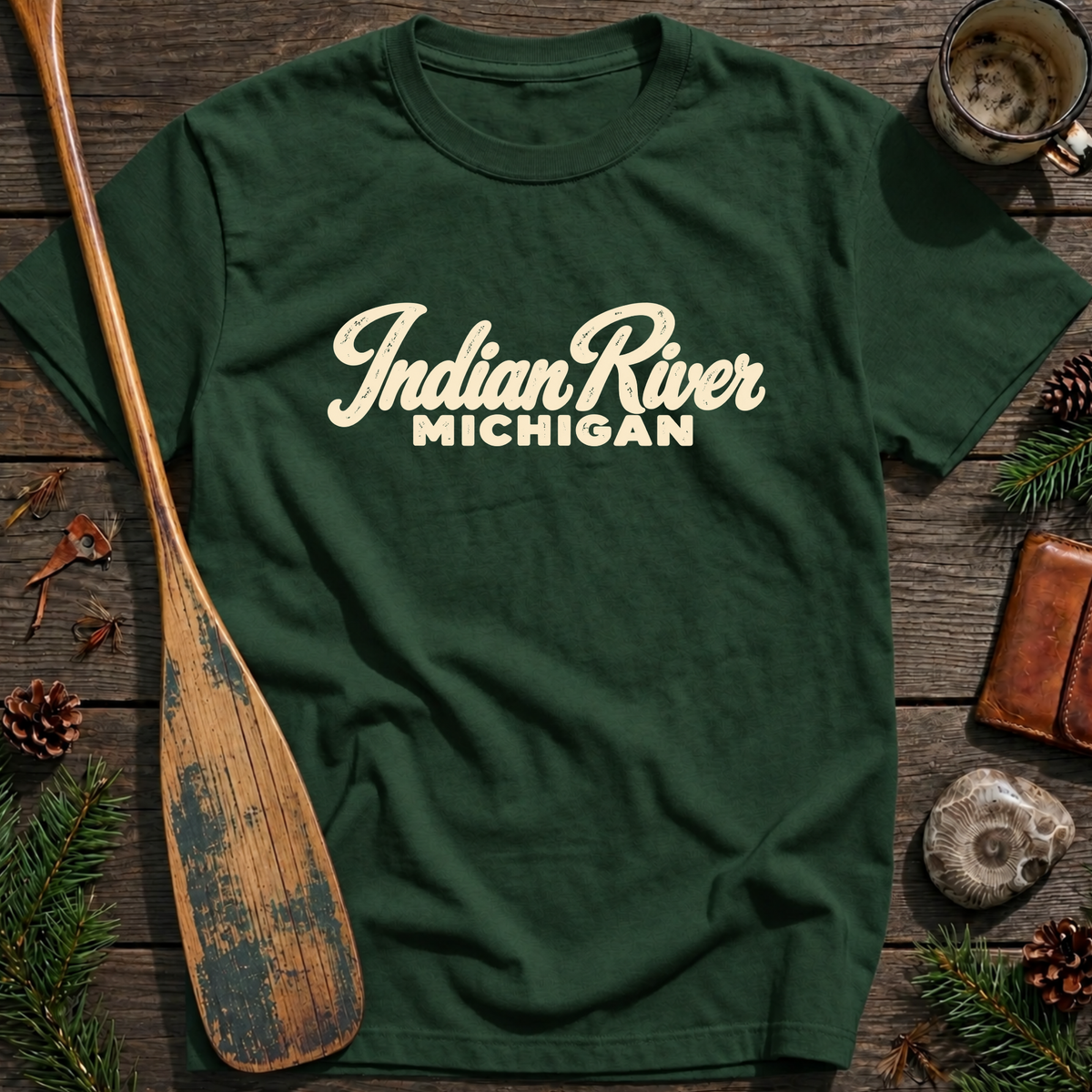 Indian River Michigan Heritage Script T‑Shirt