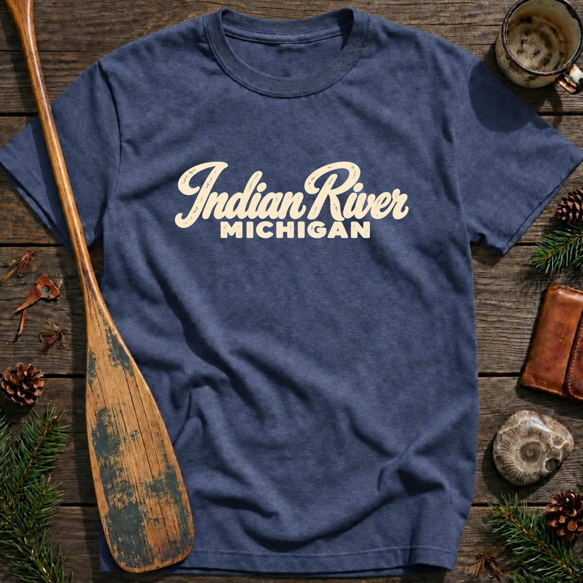 Indian River Michigan Heritage Script T‑Shirt