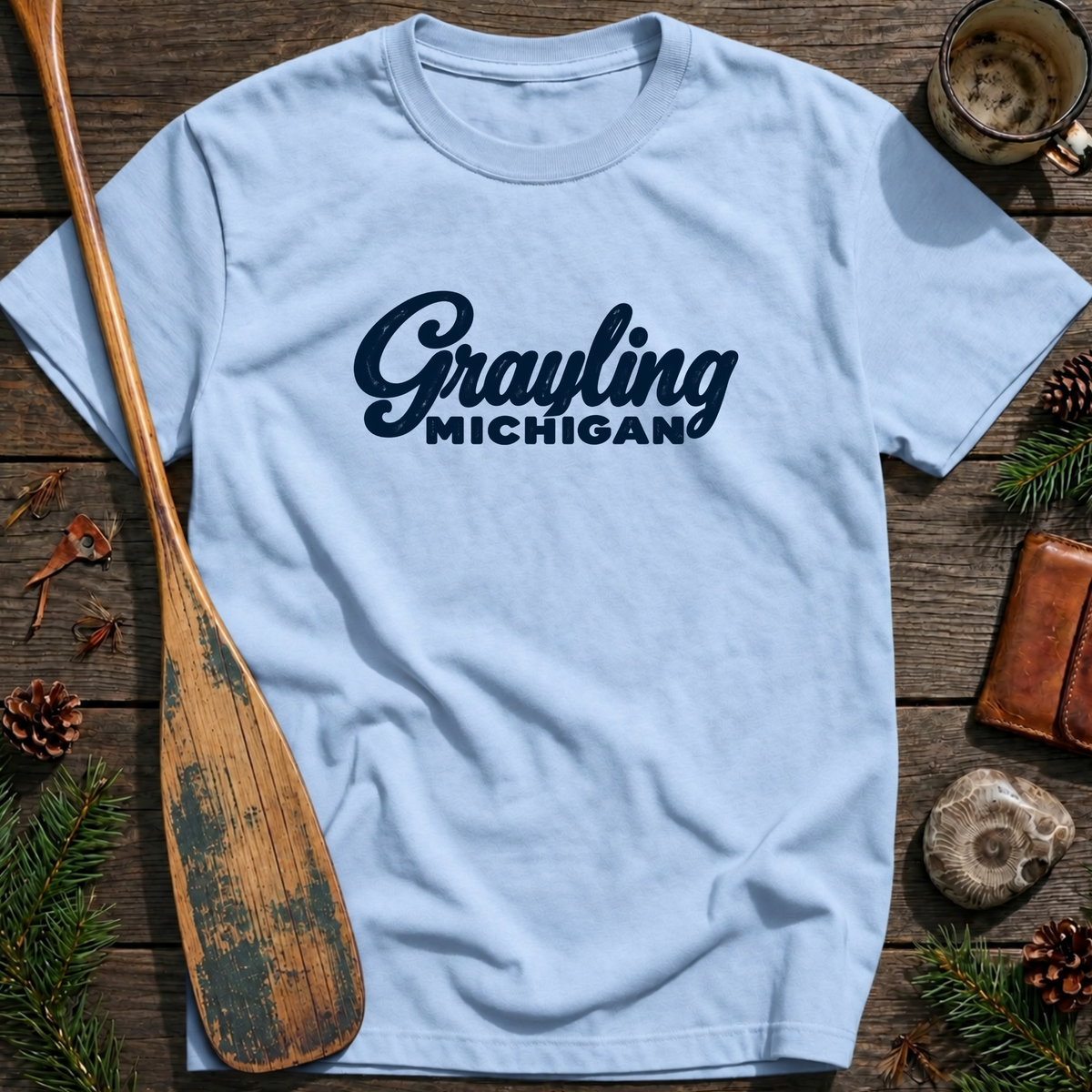 Grayling Michigan Heritage Script T‑Shirt