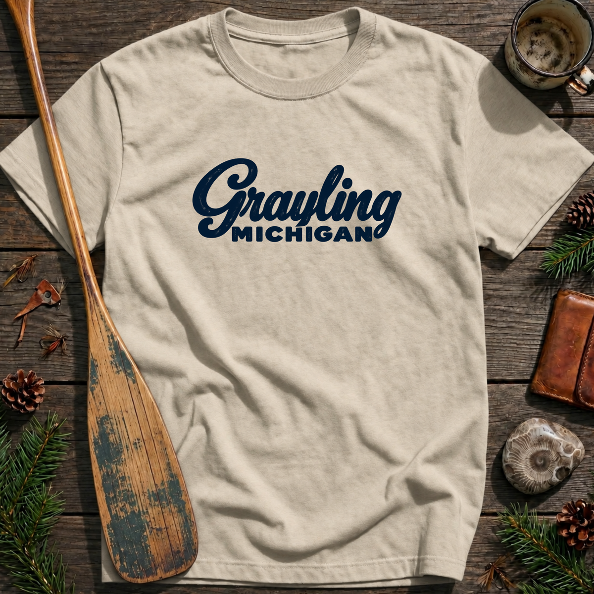 Grayling Michigan Heritage Script T‑Shirt