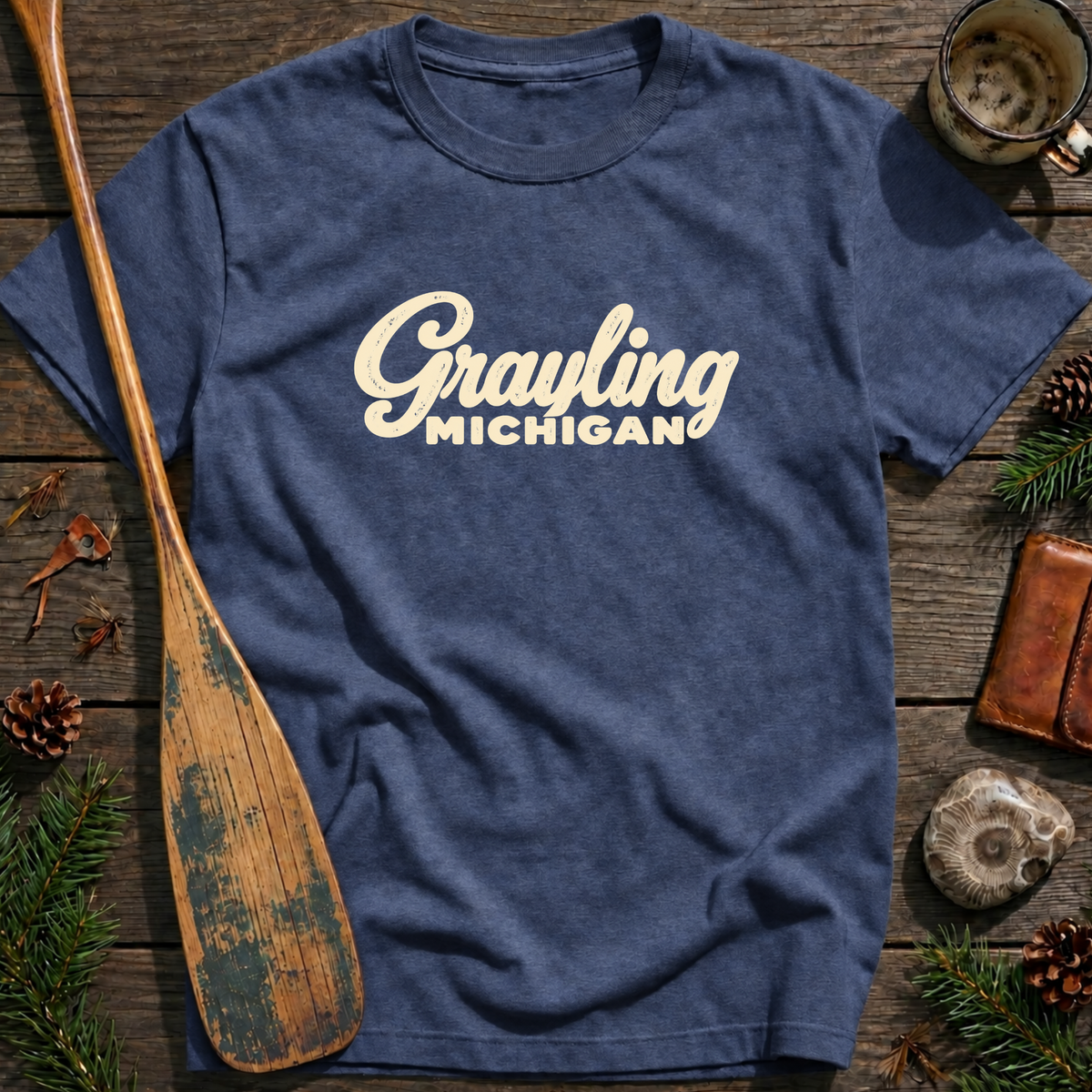 Grayling Michigan Heritage Script T‑Shirt