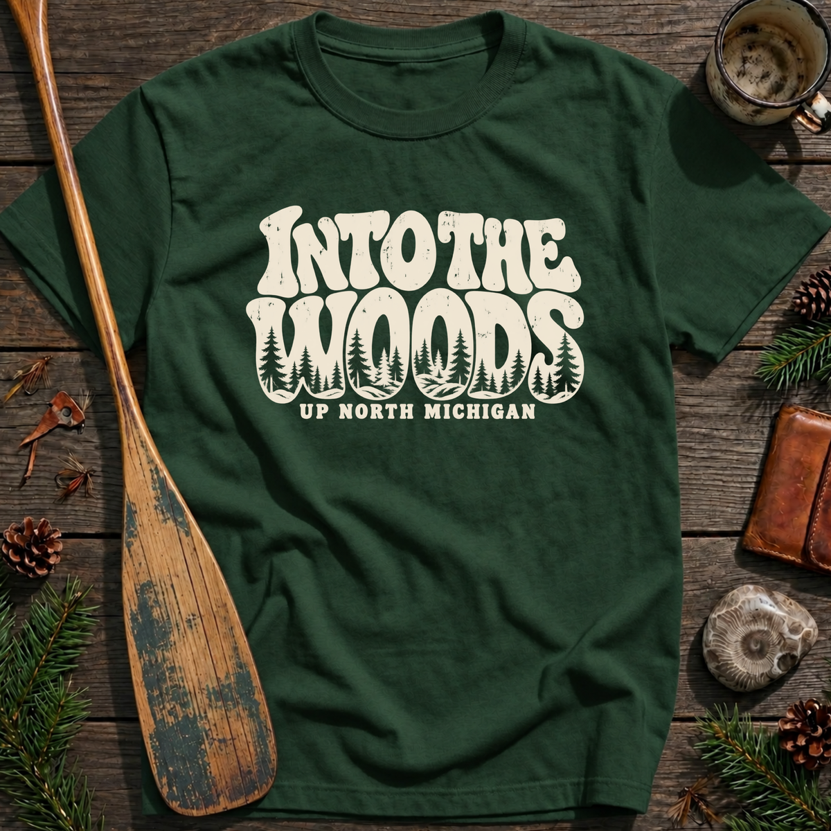 Into the Woods Typography T‑Shirt