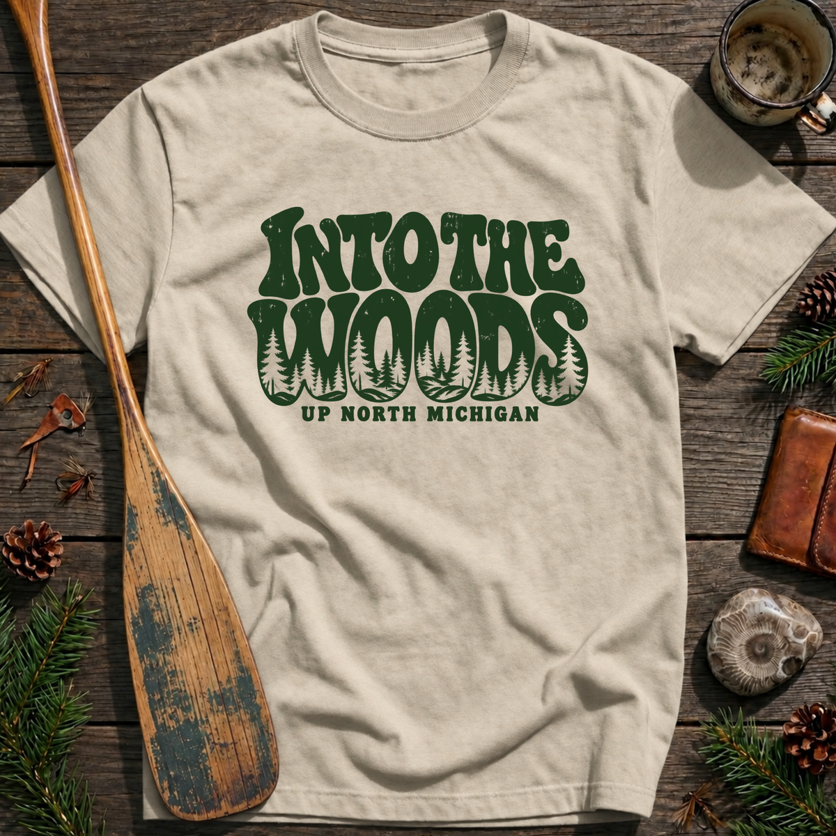 Into the Woods Typography T‑Shirt