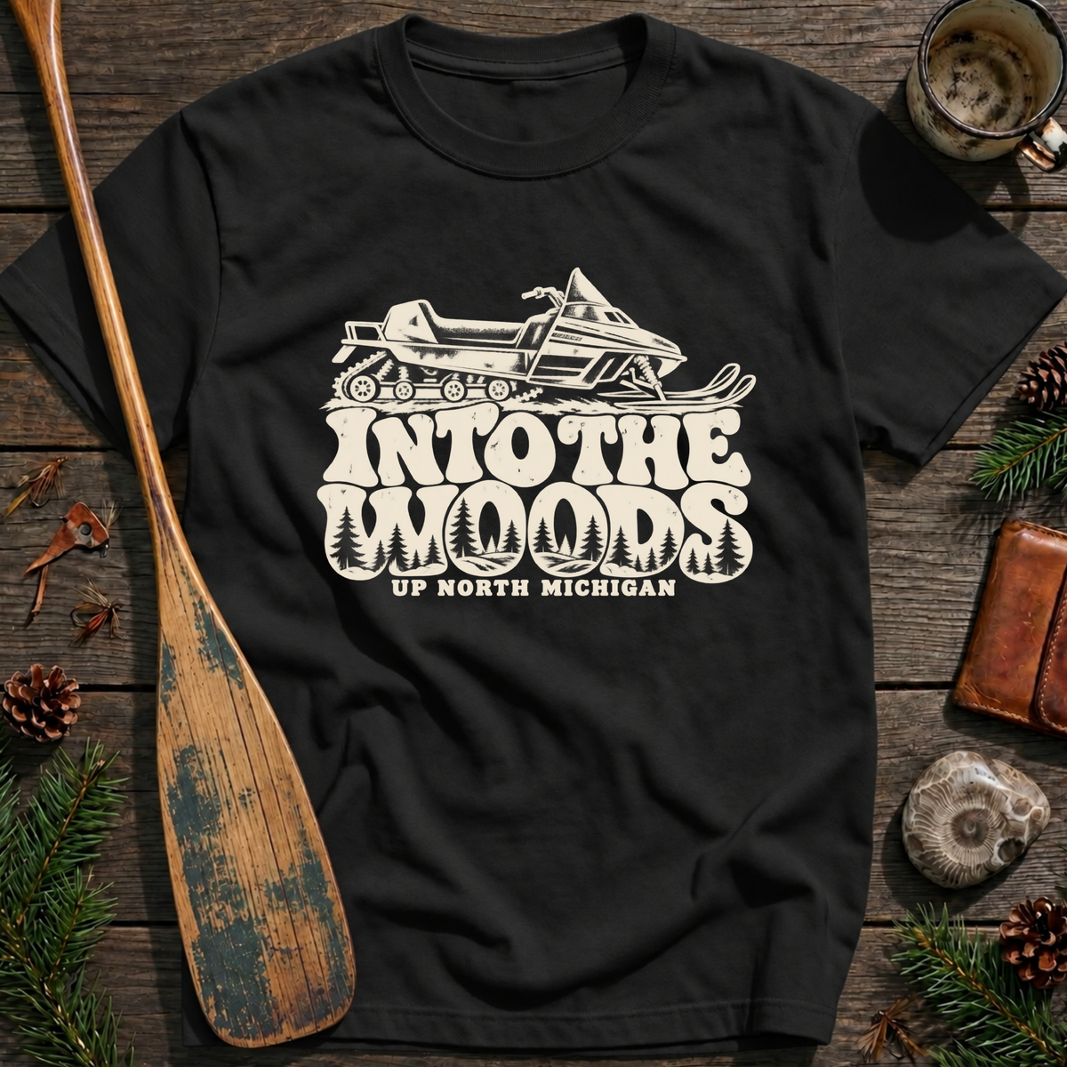 Into the Woods Snowmobile T‑Shirt