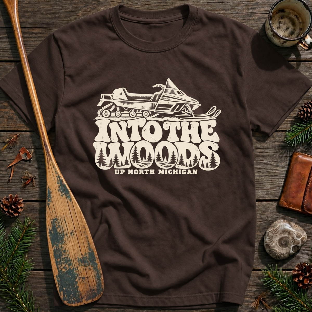 Into the Woods Snowmobile T‑Shirt
