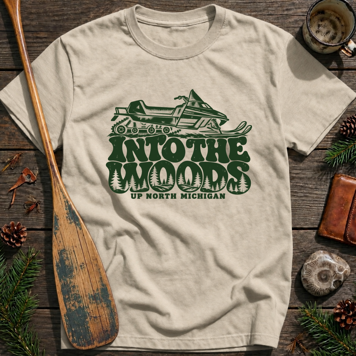 Into the Woods Snowmobile T‑Shirt