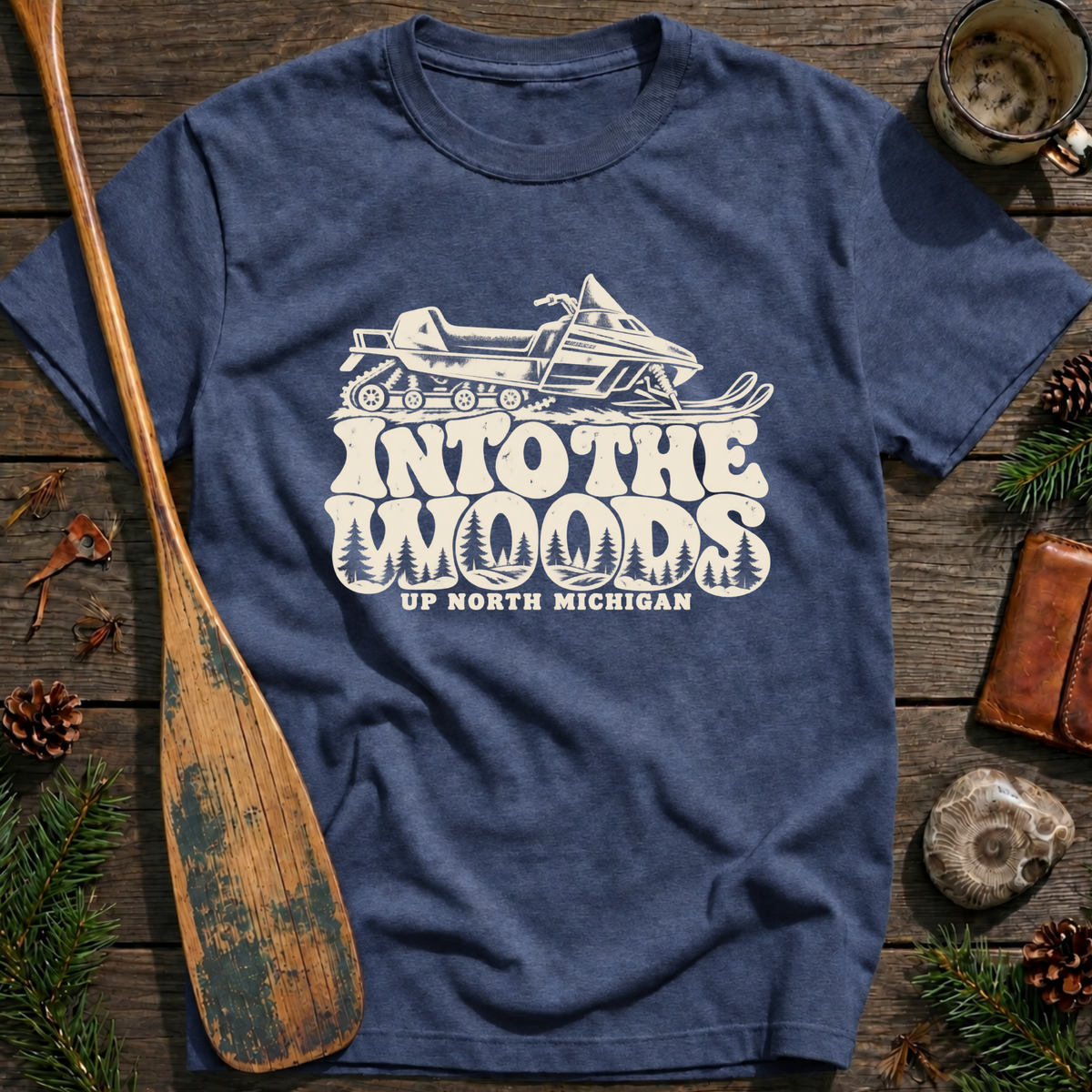 Into the Woods Snowmobile T‑Shirt