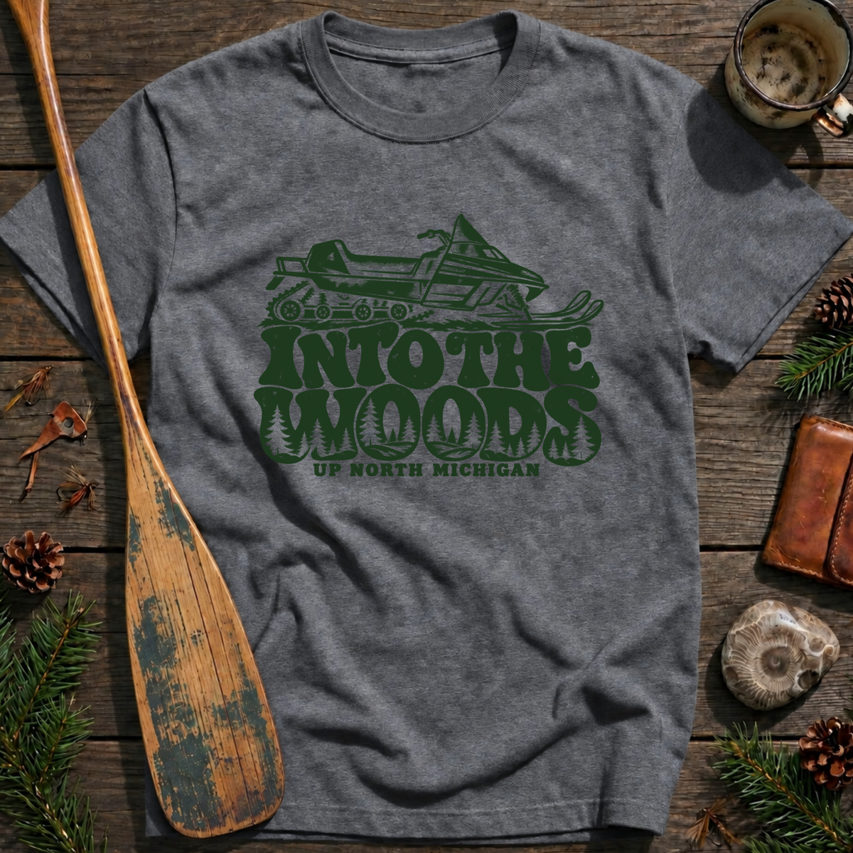 Into the Woods Snowmobile T‑Shirt