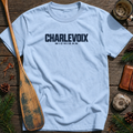 Charlevoix Michigan Vintage Industrial Text T‑Shirt