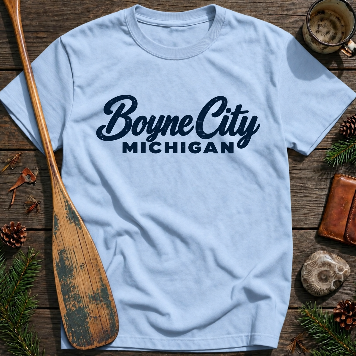 Boyne City Michigan Heritage Script T‑Shirt