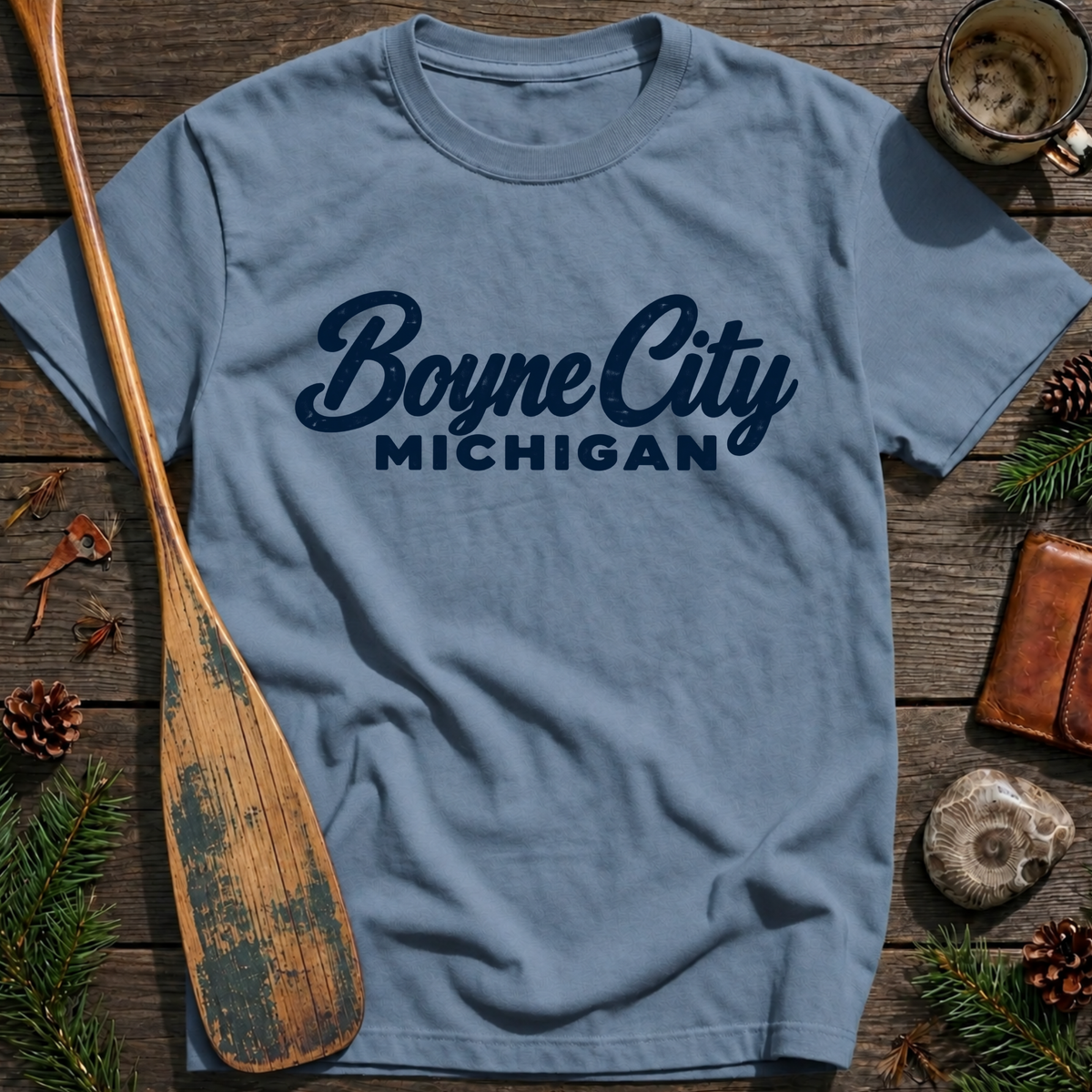 Boyne City Michigan Heritage Script T‑Shirt