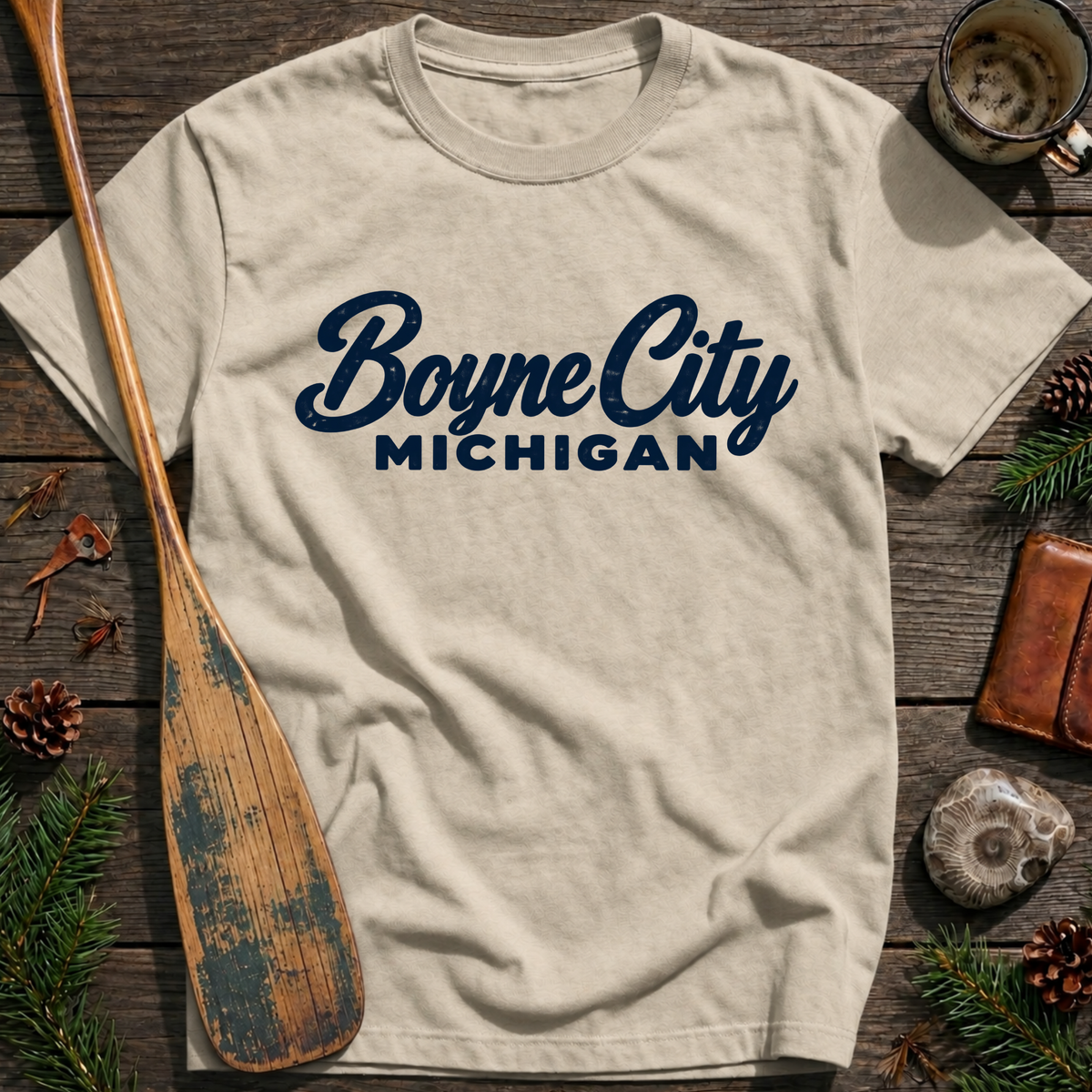 Boyne City Michigan Heritage Script T‑Shirt