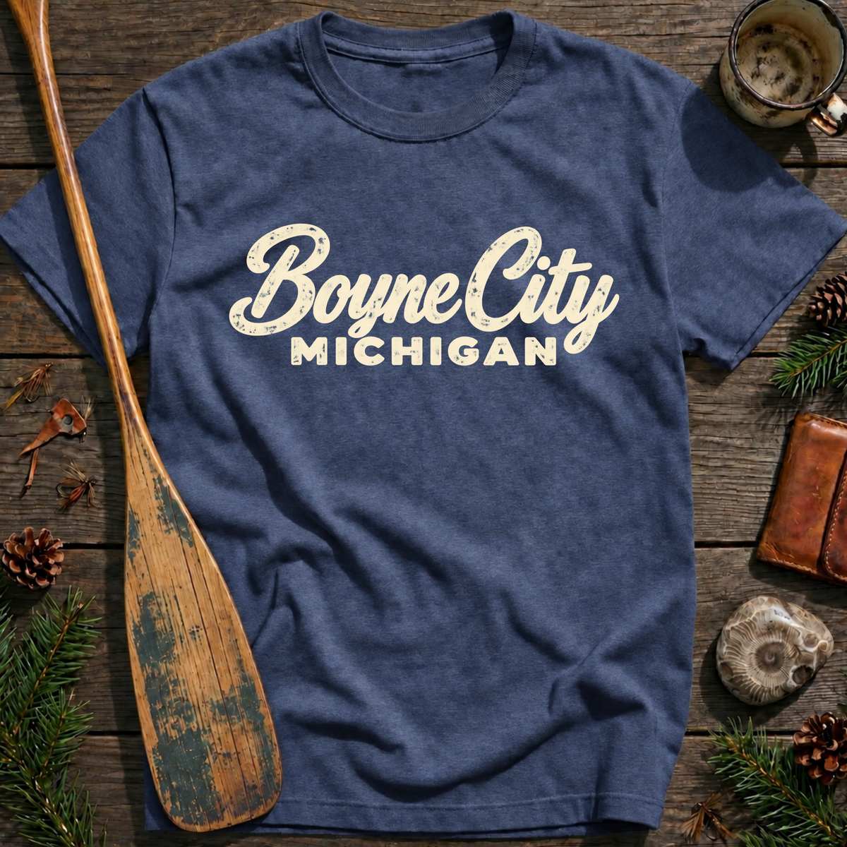 Boyne City Michigan Heritage Script T‑Shirt
