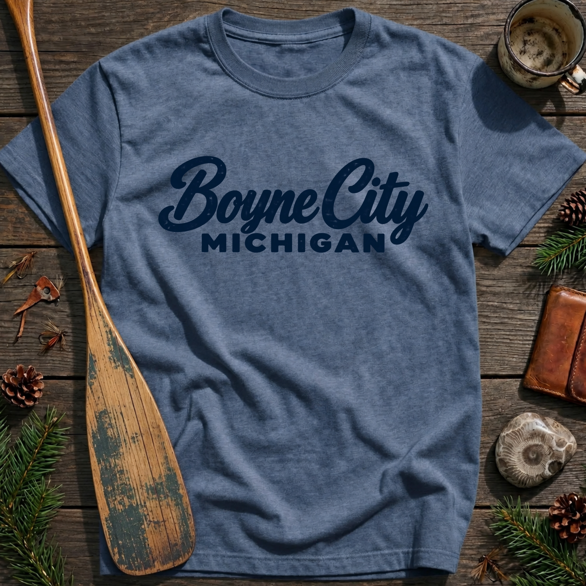 Boyne City Michigan Heritage Script T‑Shirt