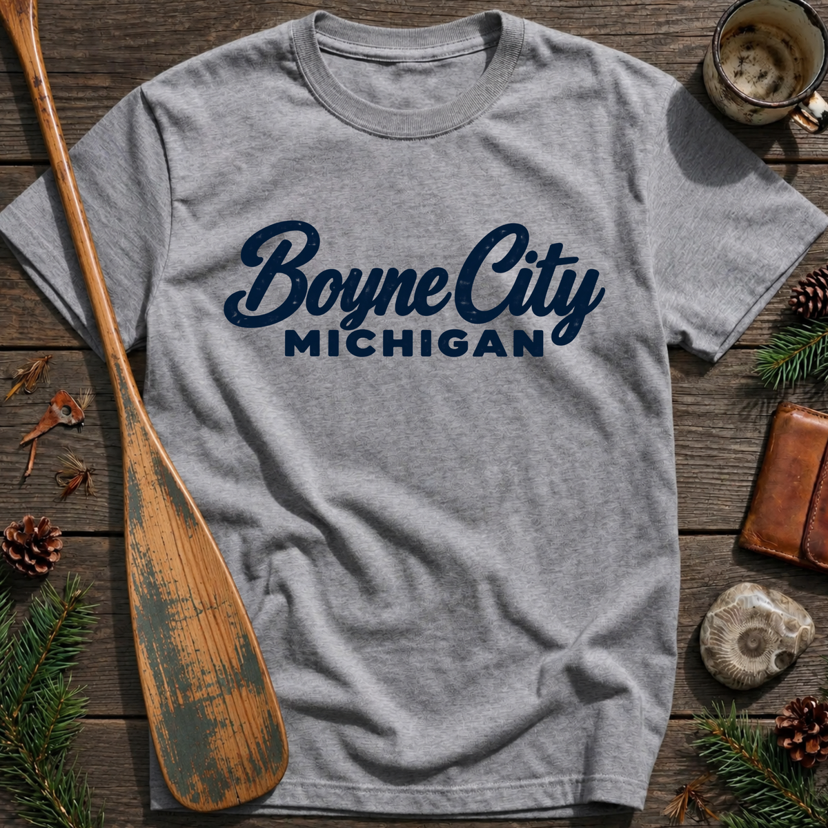 Boyne City Michigan Heritage Script T‑Shirt