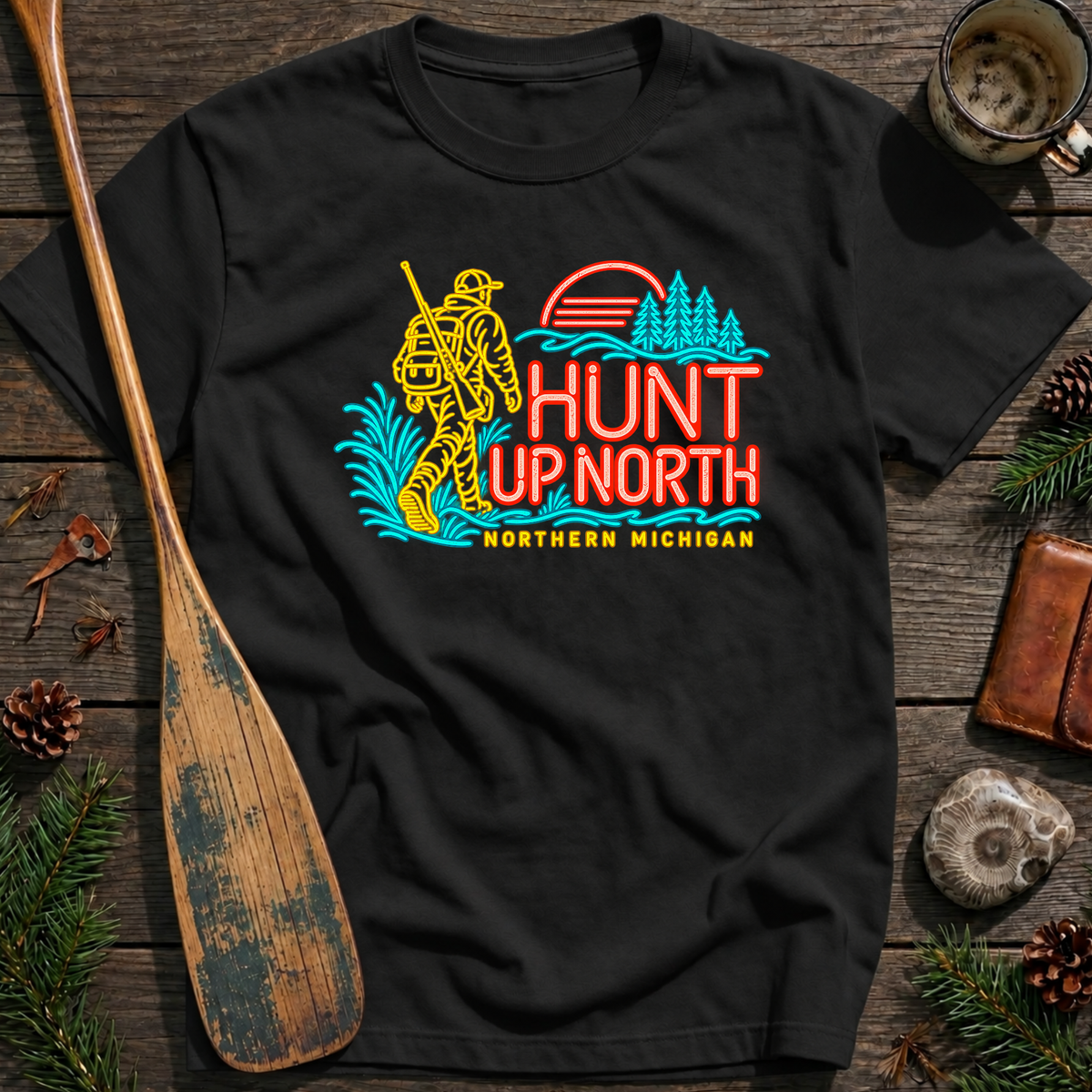 Hunt Up North Retro Neon Trout T-Shirt