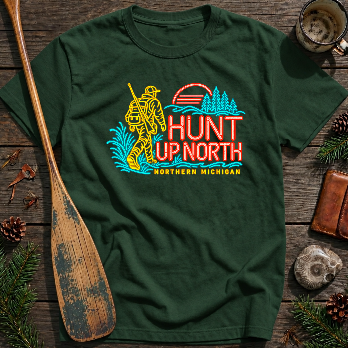 Hunt Up North Retro Neon Trout T-Shirt