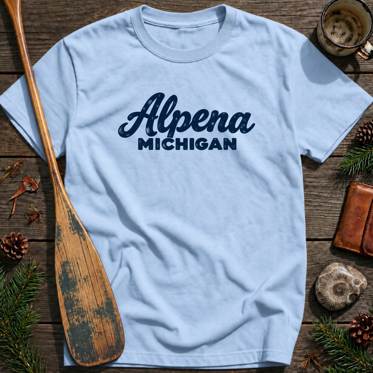 Alpena Michigan Heritage Script T‑Shirt