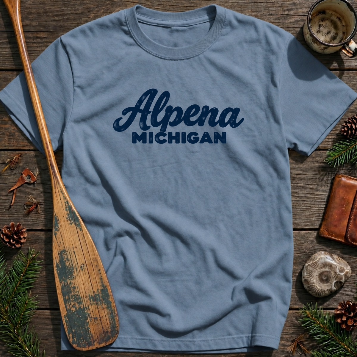 Alpena Michigan Heritage Script T‑Shirt