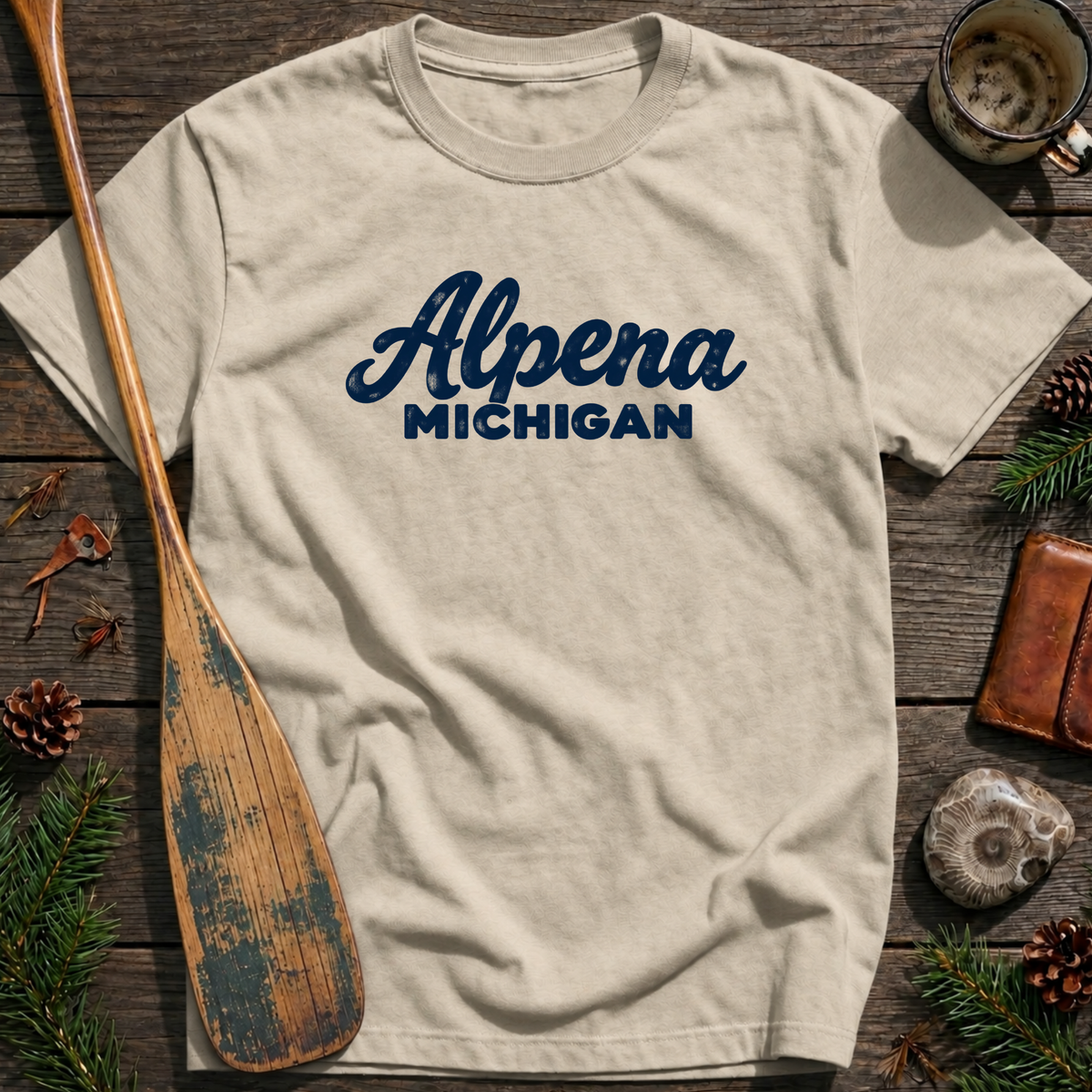 Alpena Michigan Heritage Script T‑Shirt