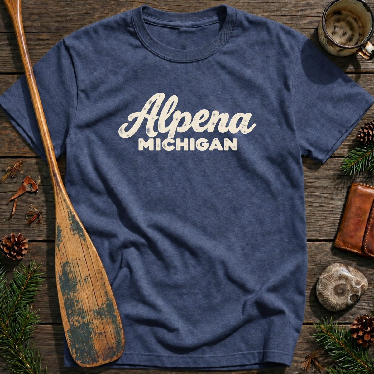 Alpena Michigan Heritage Script T‑Shirt