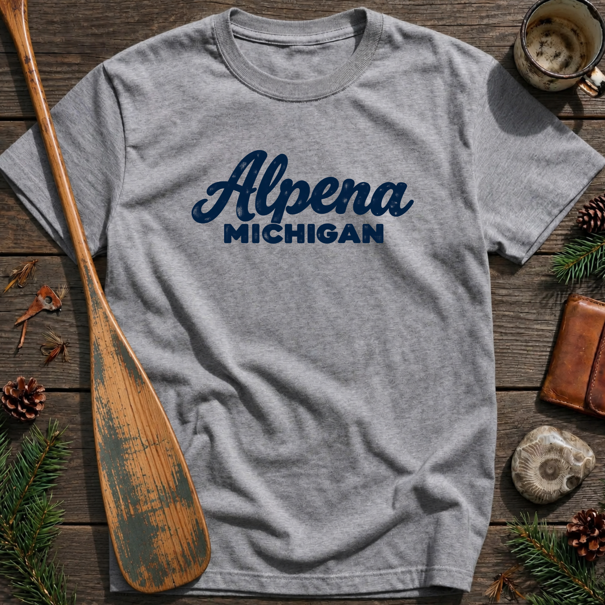 Alpena Michigan Heritage Script T‑Shirt
