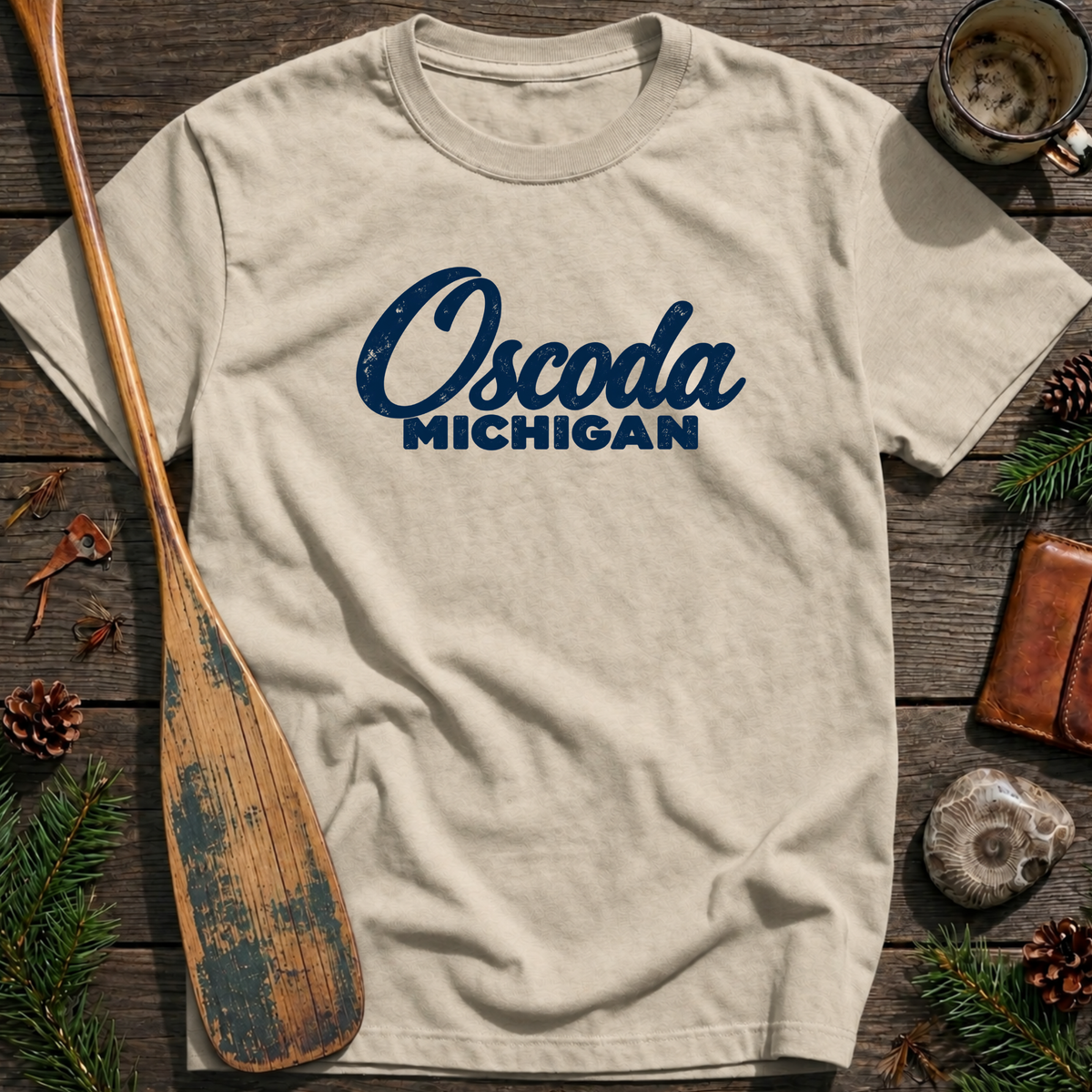 Oscoda Michigan Heritage Script T‑Shirt