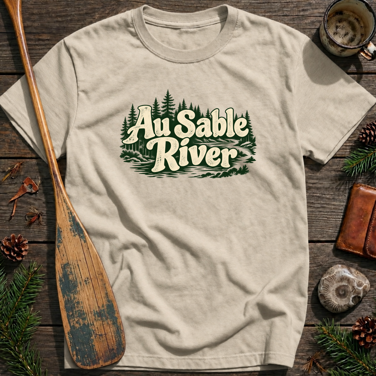 Au Sable River Retro T‑Shirt