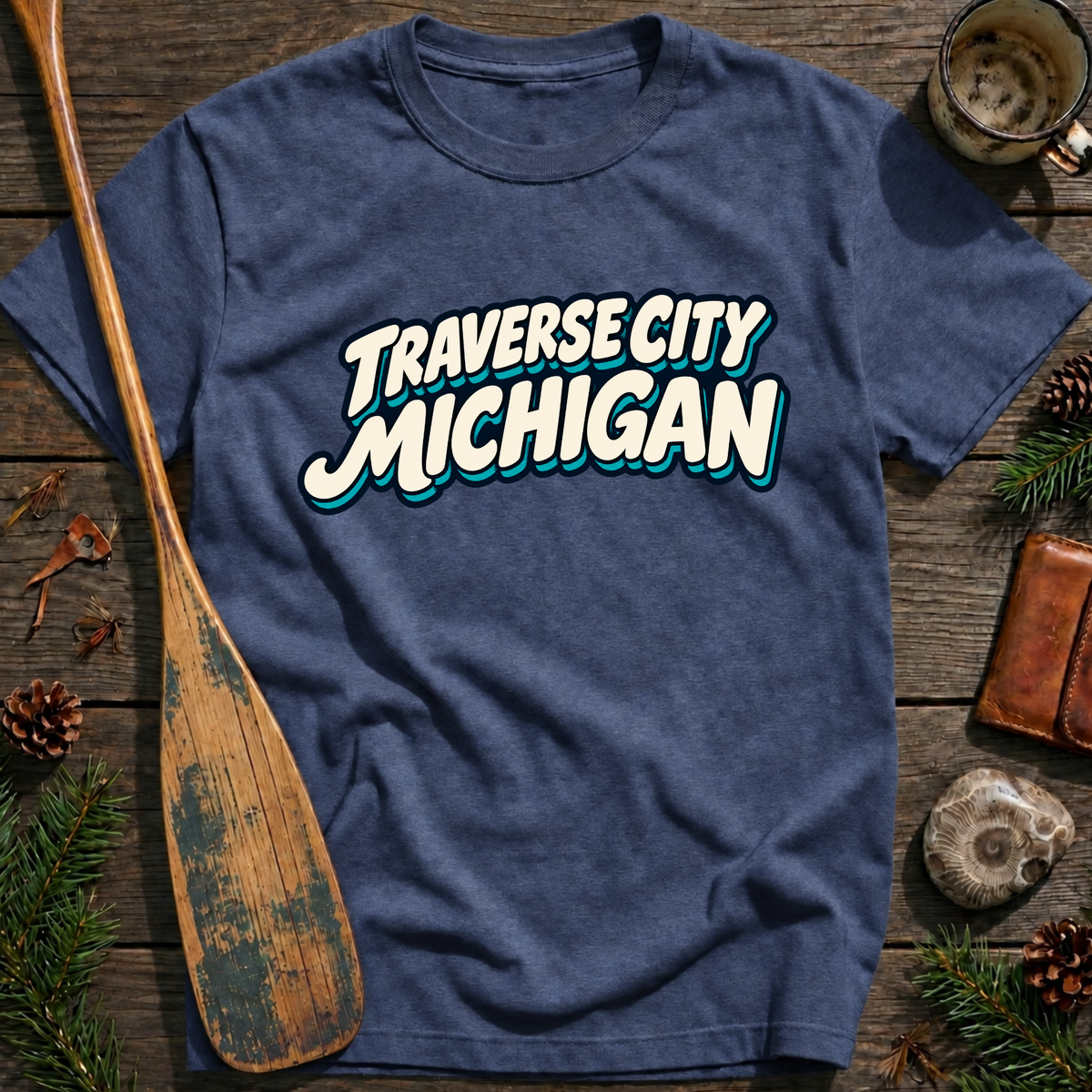 Traverse City Michigan Resort Text T‑Shirt