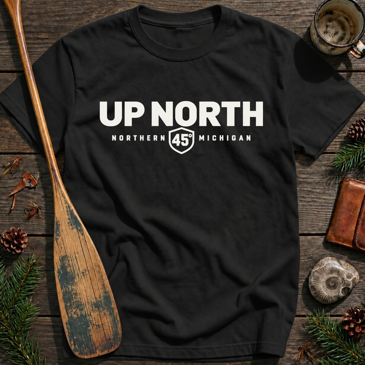 Up North Michigan 45th Parallel T‑Shirt