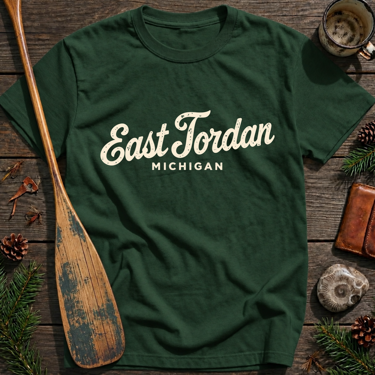 East Jordan Michigan Vintage Script T‑Shirt