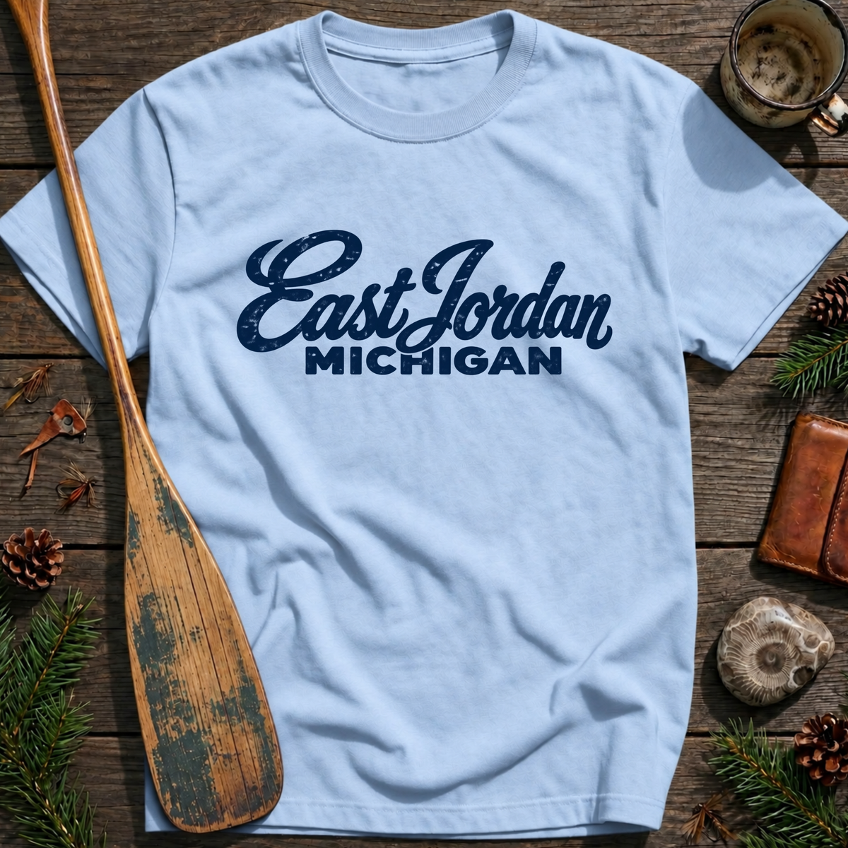 East Jordan Michigan Heritage Script T‑Shirt