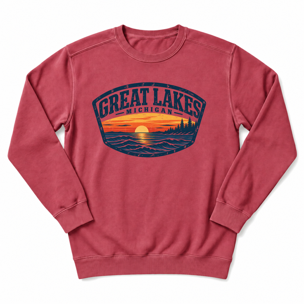 Great Lakes Michigan Sunset Crewneck Sweatshirt