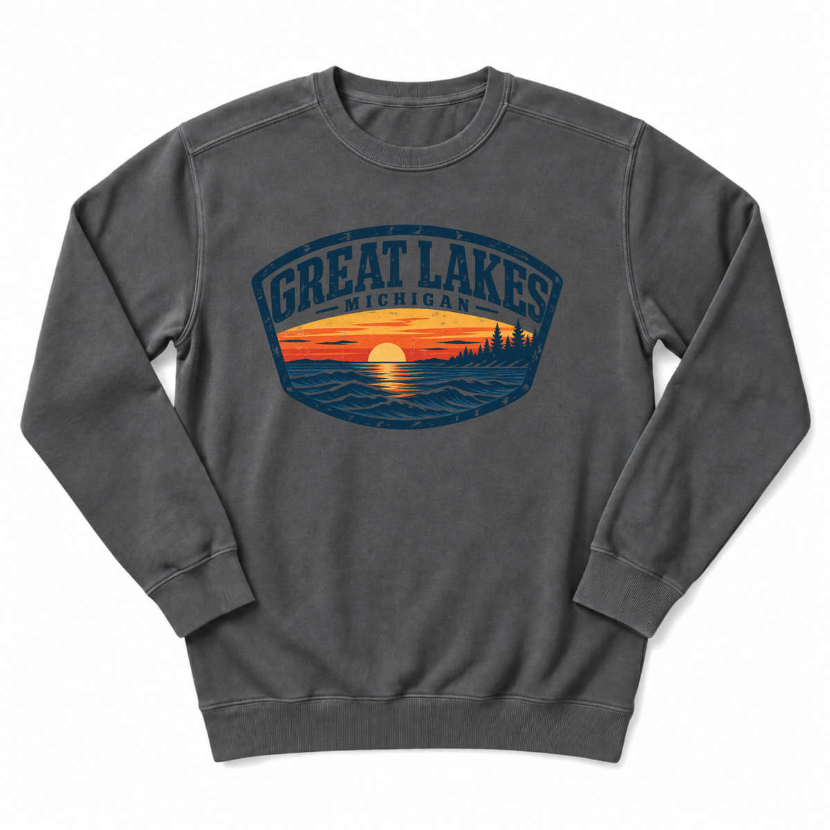 Great Lakes Michigan Sunset Crewneck Sweatshirt