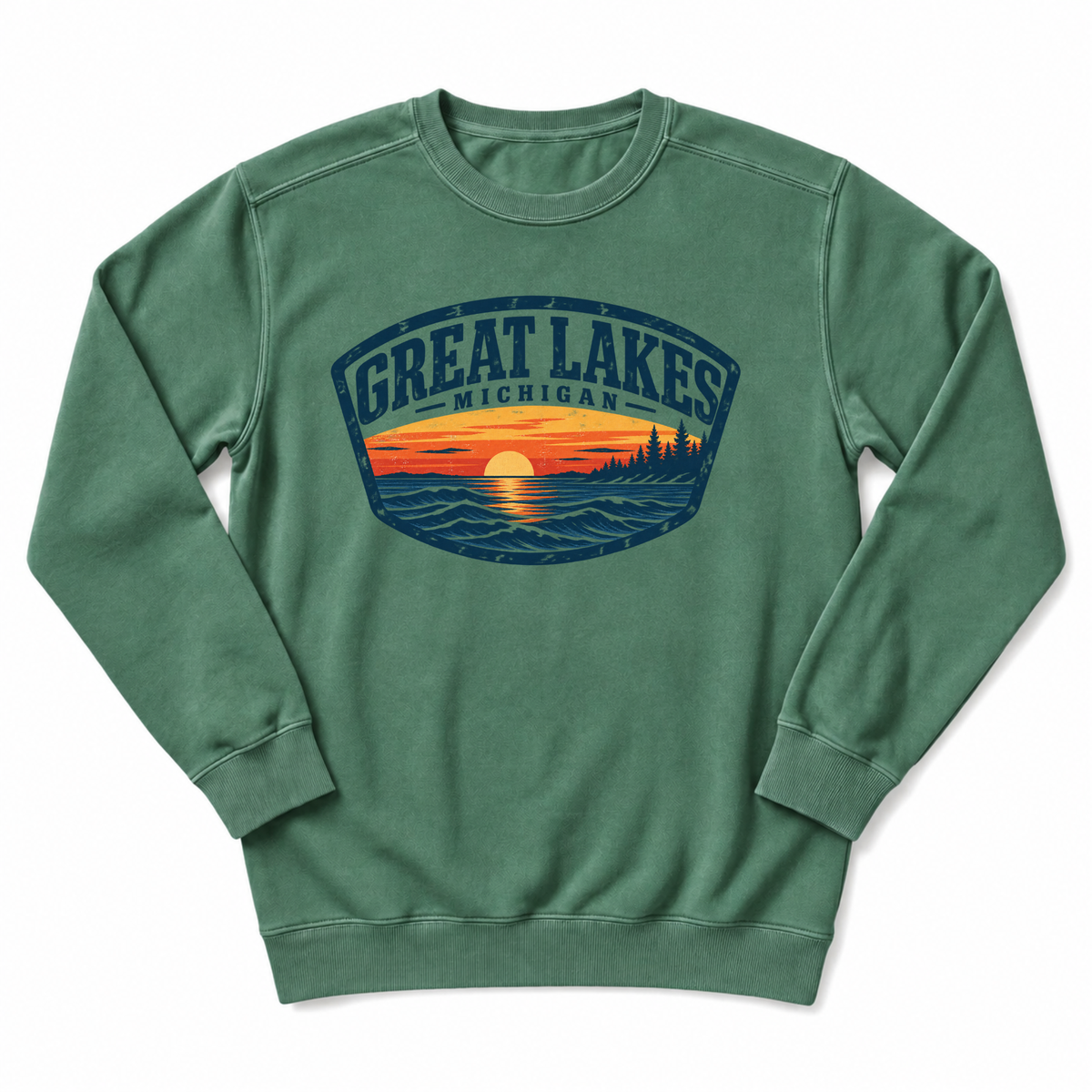 Great Lakes Michigan Sunset Crewneck Sweatshirt