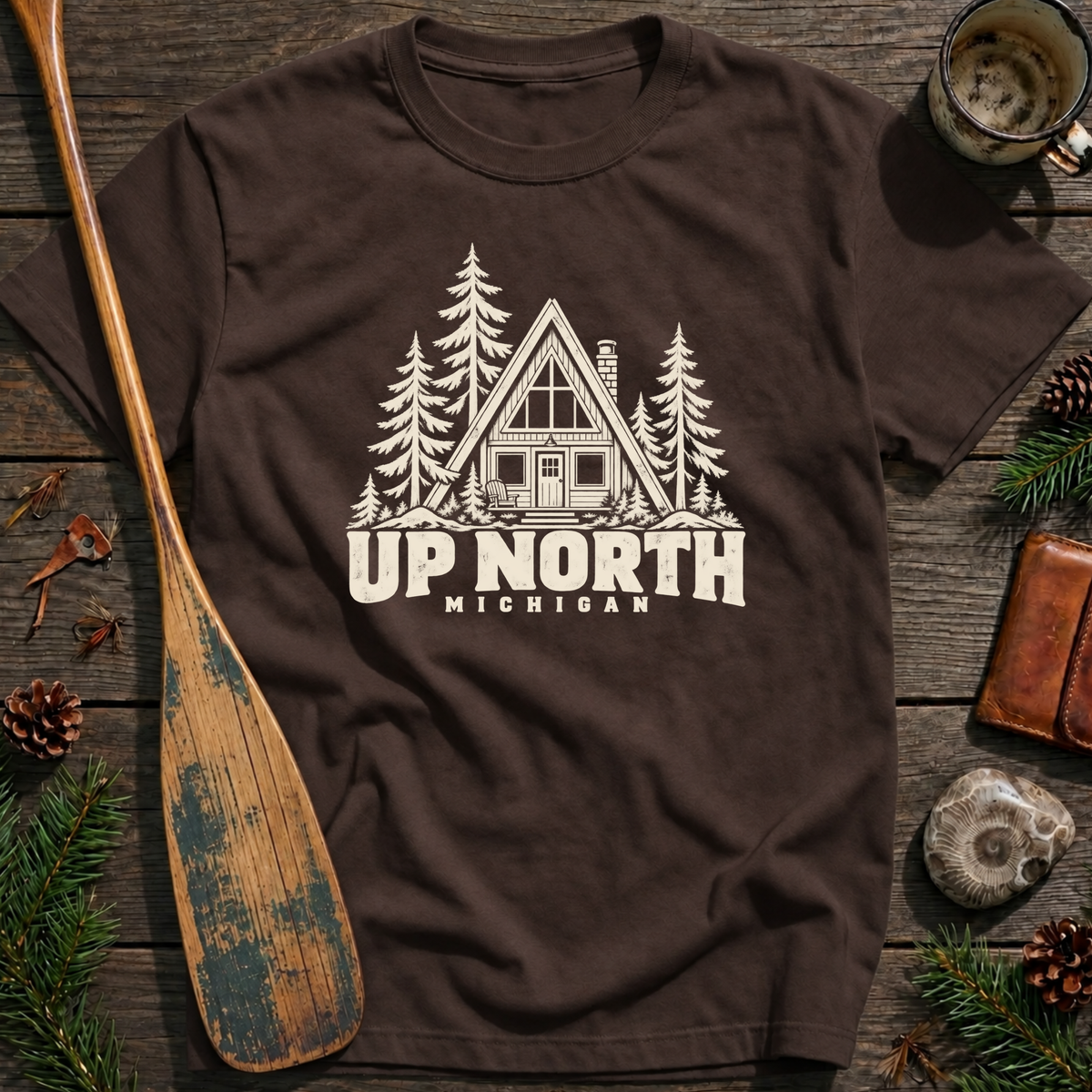 Up North Michigan Cabin T-Shirt