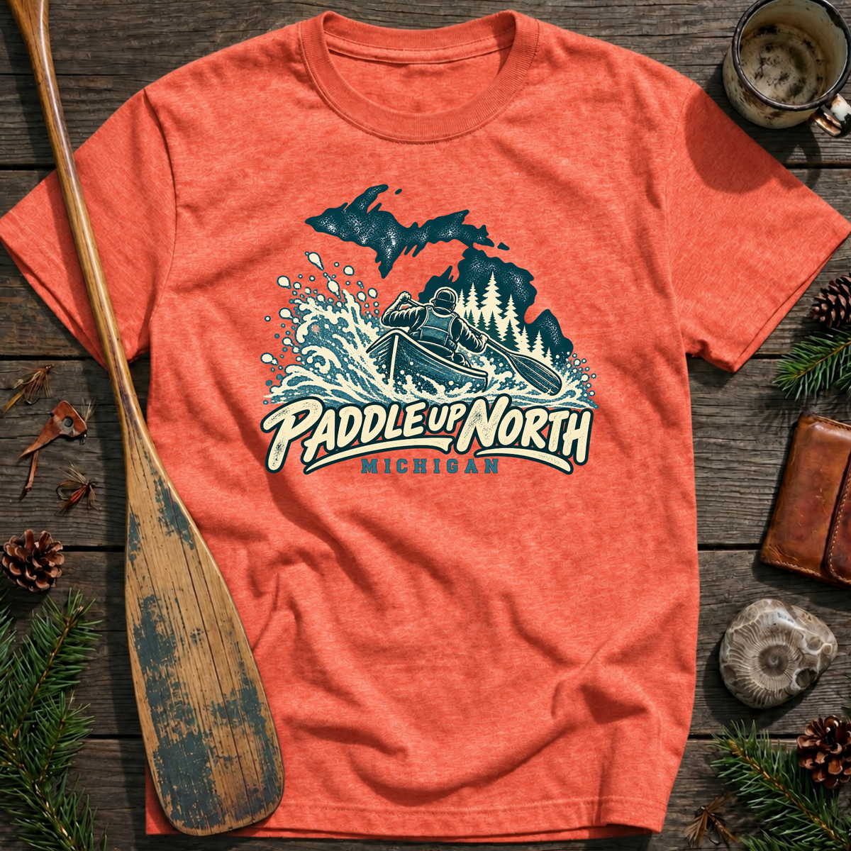 Paddle Up North Michigan Adrenaline Canoe T-Shirt