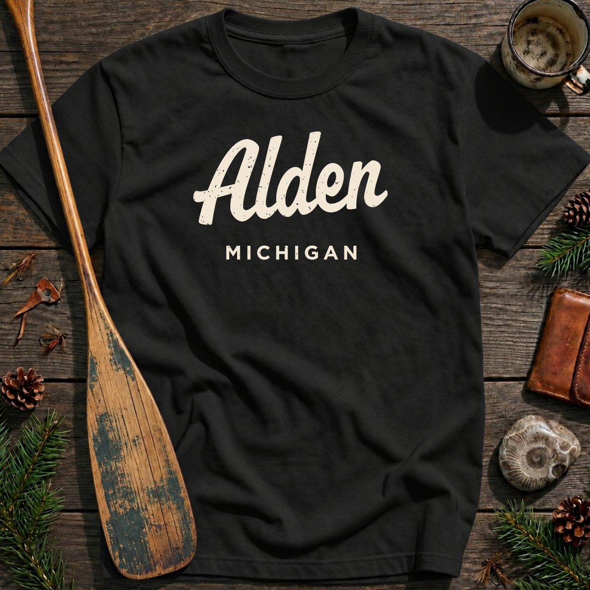 Alden Michigan Vintage Script T‑Shirt