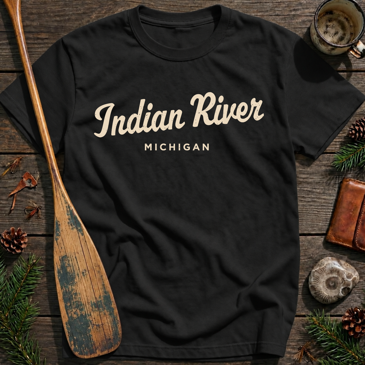 Indian River Michigan Vintage Script T‑Shirt