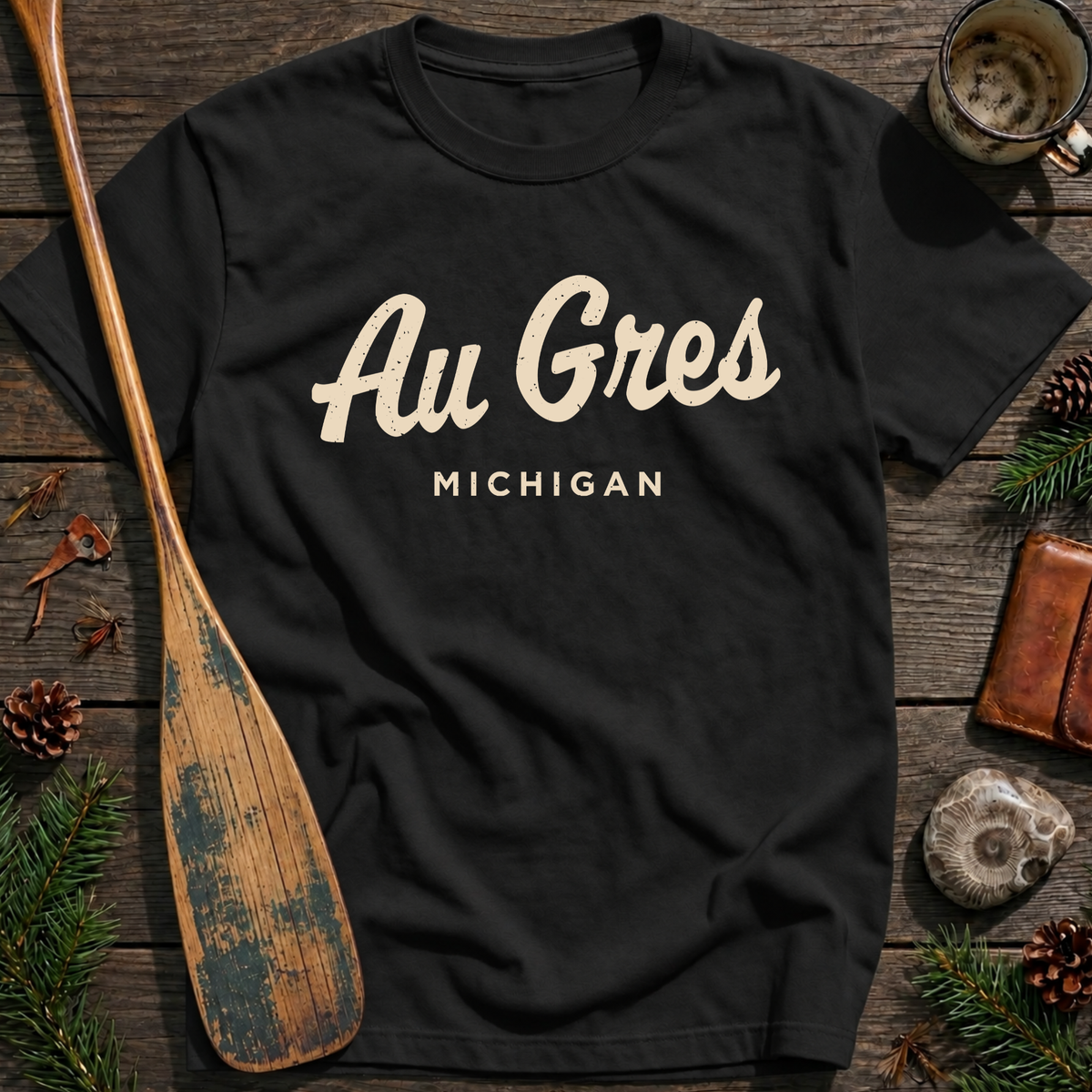 Au Gres Michigan Vintage Script T‑Shirt